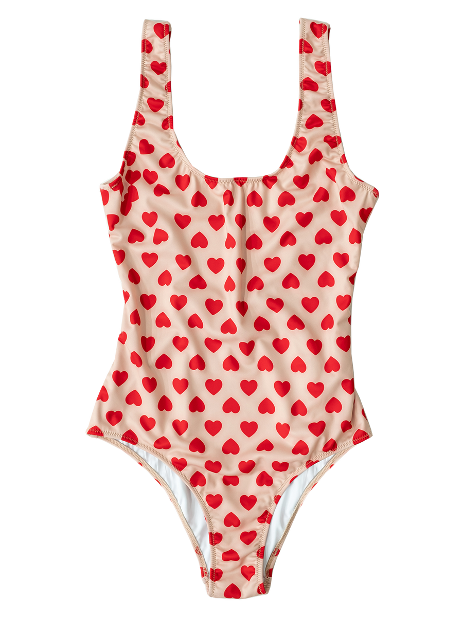 Hearts Print Swimsuit Natasha Zinko