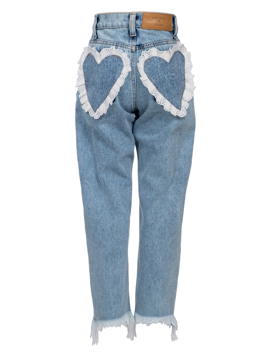 Heart pocket jeans deals