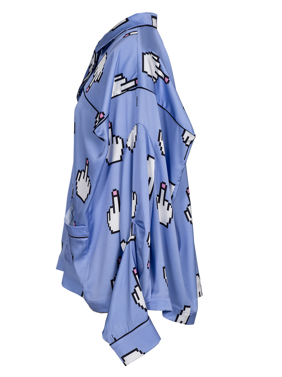 Pixel Middle Finger-print Box Pyjama Top – NATASHA ZINKO