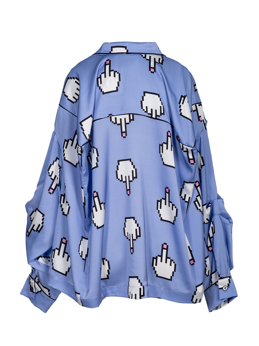 Pixel Middle Finger-print Box Pyjama Top – NATASHA ZINKO