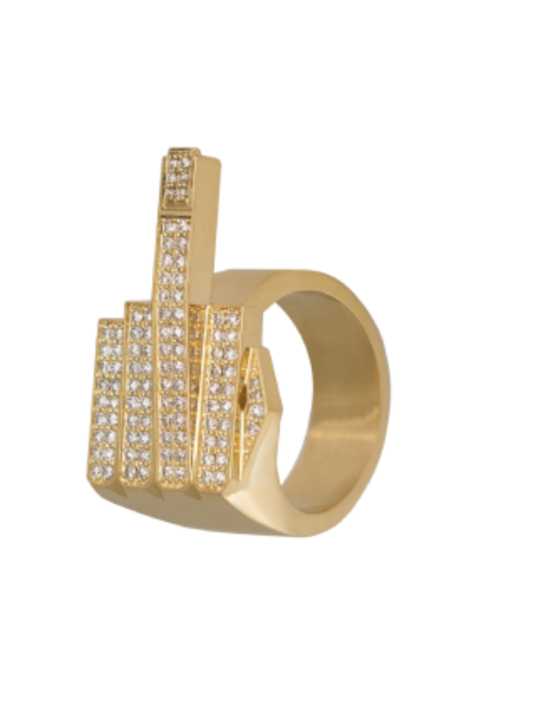 Middle Finger Ring With Diamonds