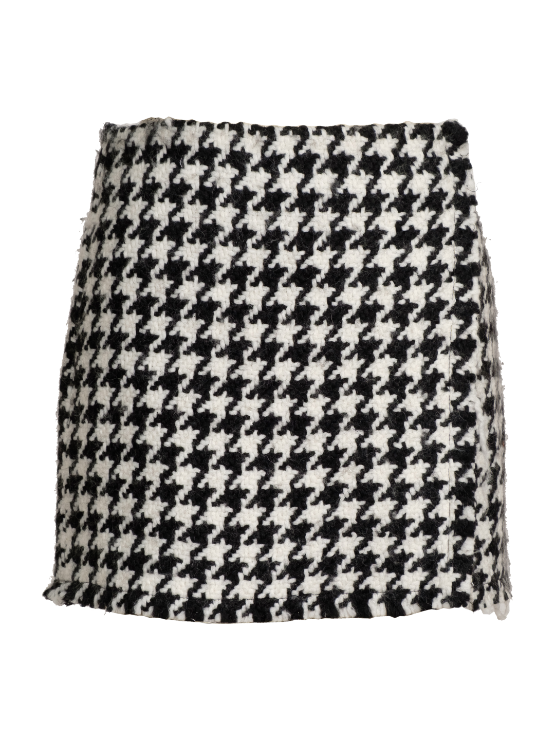 Pied-De-Poule Mini Wrap Skirt