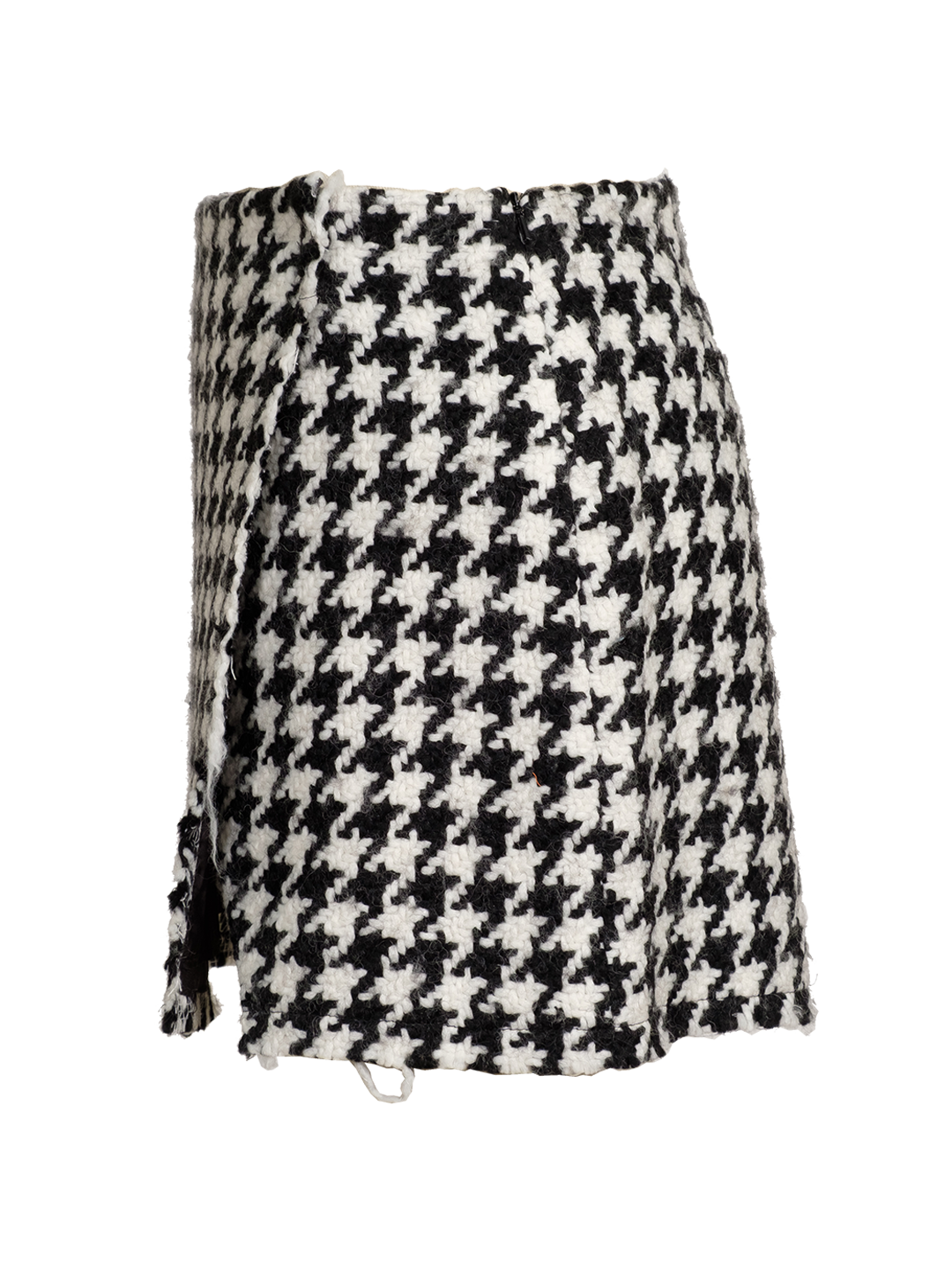 Pied-De-Poule Mini Wrap Skirt
