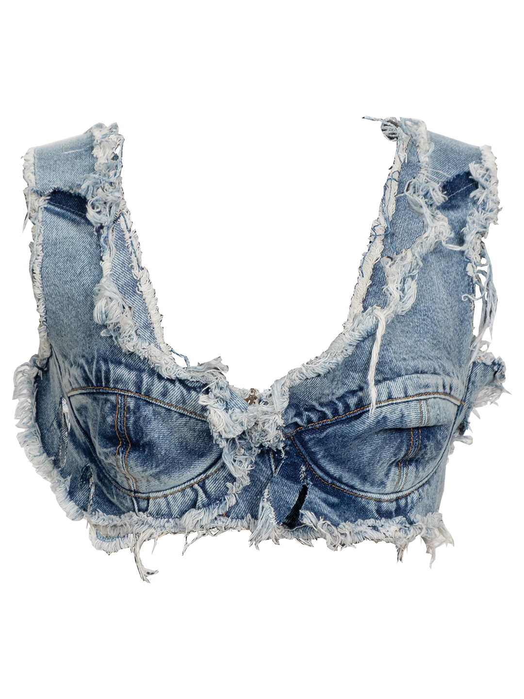 Distressed Denim Bra