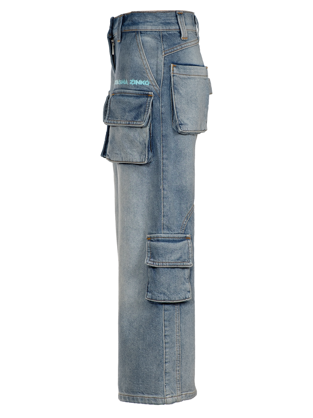 DENIM CARGO PANTS