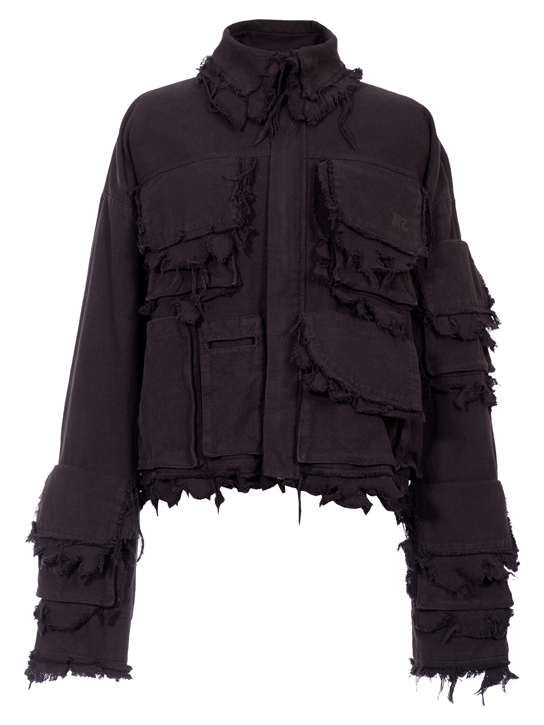 Hemp Denim Cropped Cargo Jacket