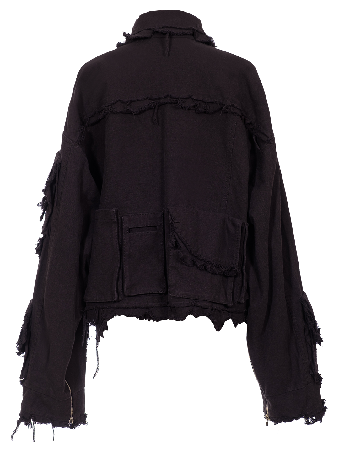 Hemp Denim Cropped Cargo Jacket