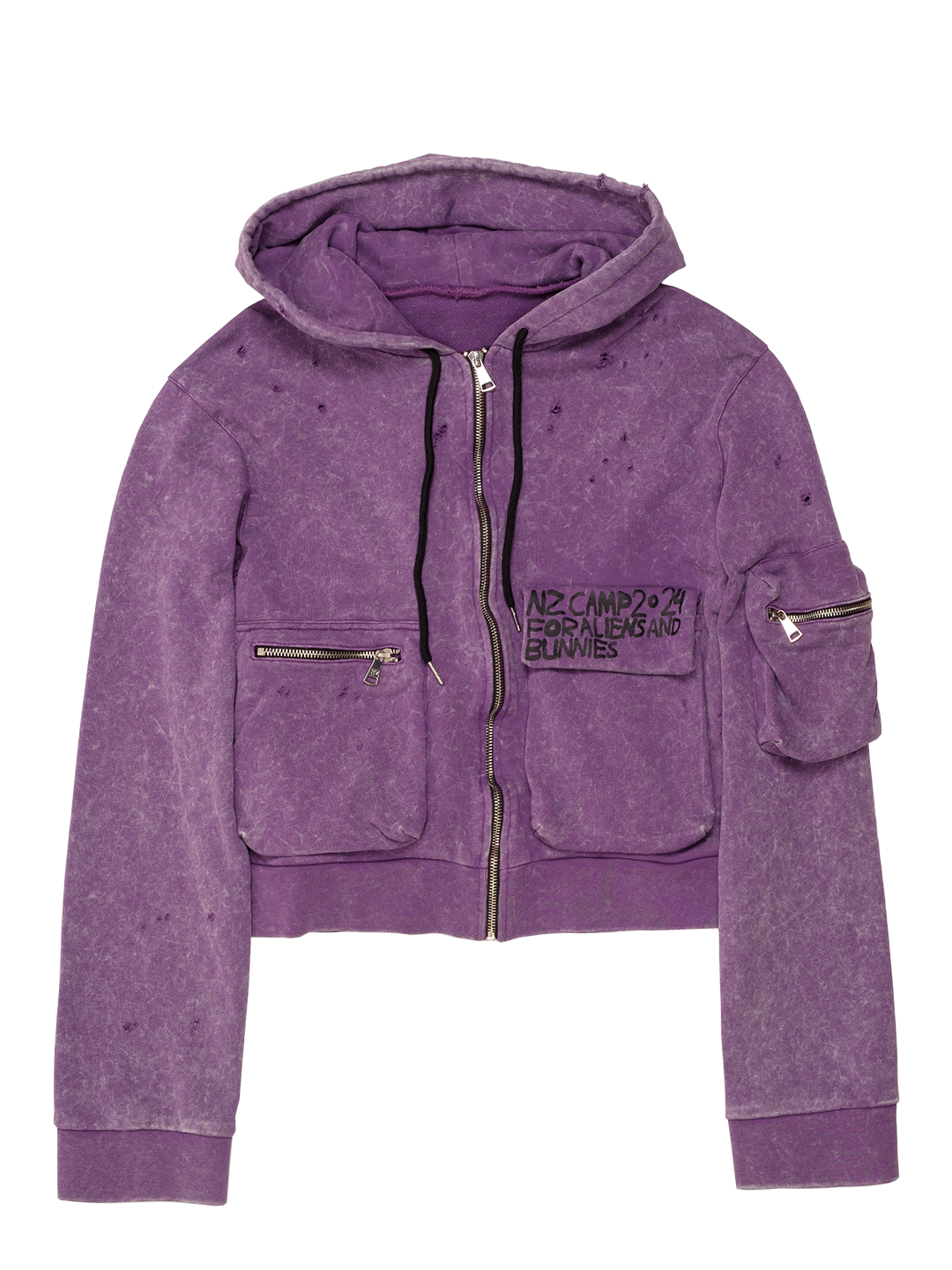 Cropped Cargo Hoodie