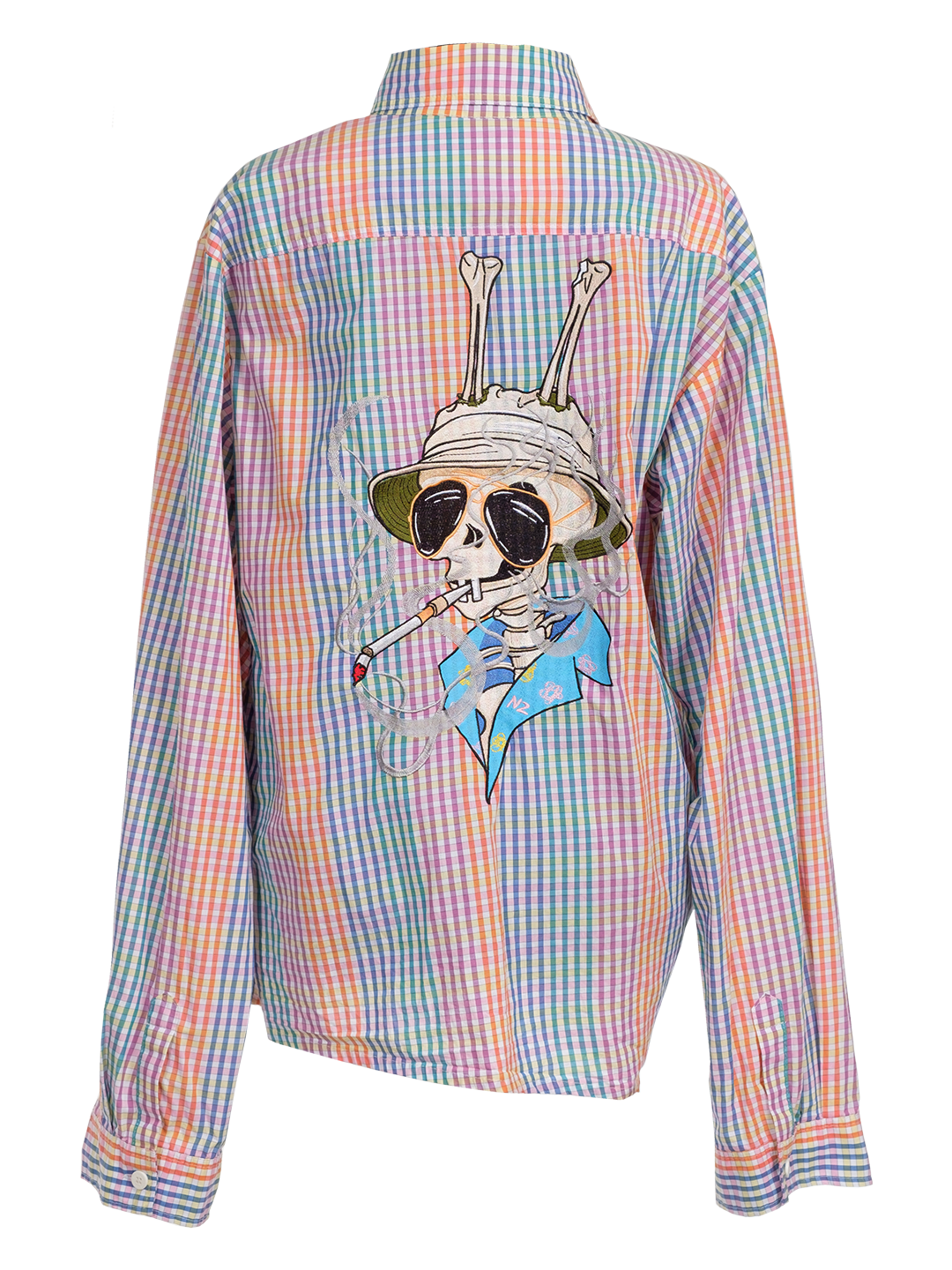 UPCYCLED SKULL SHIRT PRINT ON THE BACK