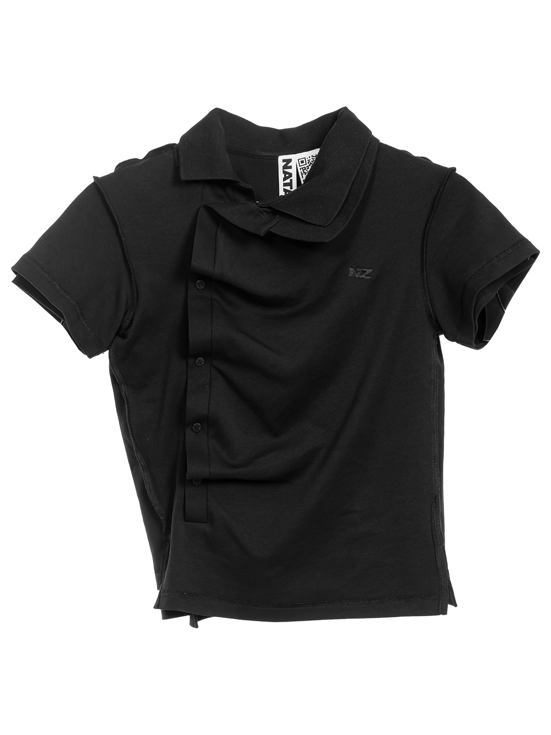 SHRUNKEN DOUBLE POLO BLACK