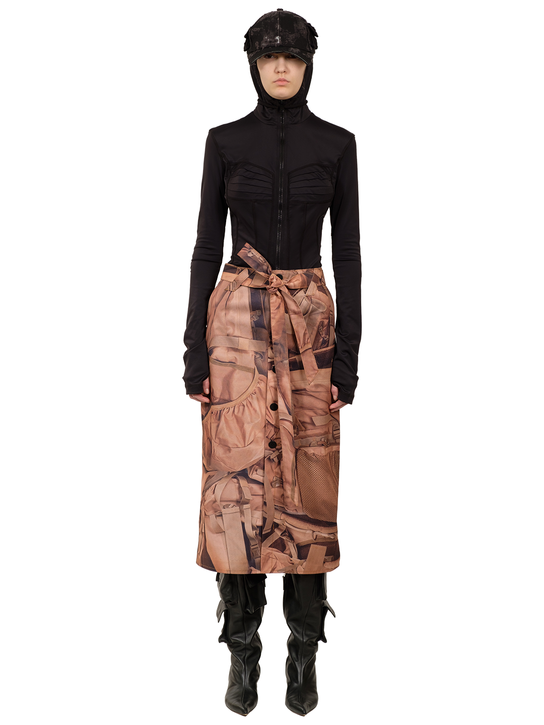 PRINTED MIDI SKIRT