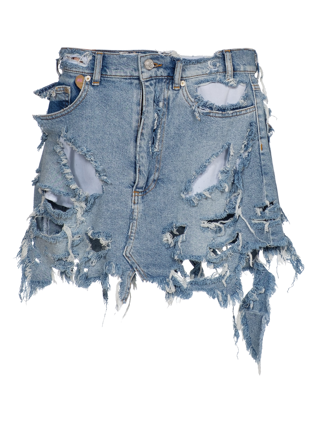 Destroyed Denim Skirt