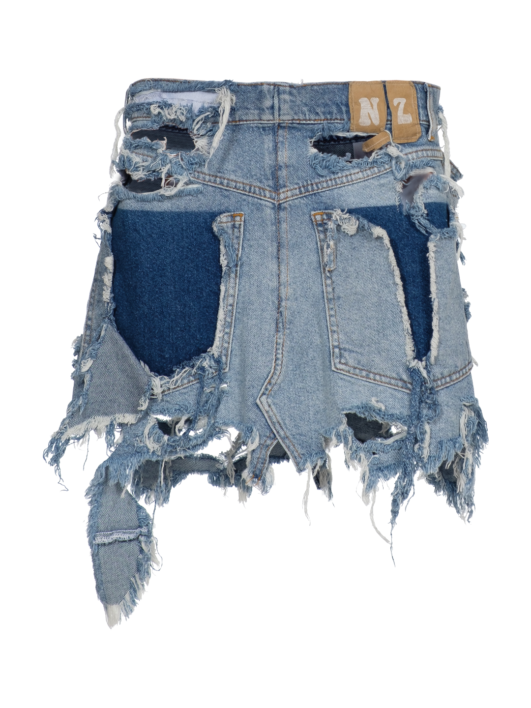 Destroyed Denim Skirt