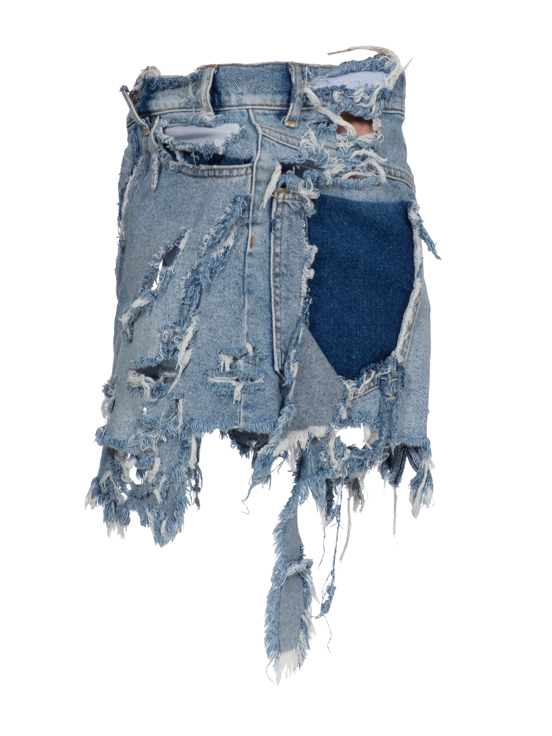 Destroyed Denim Skirt