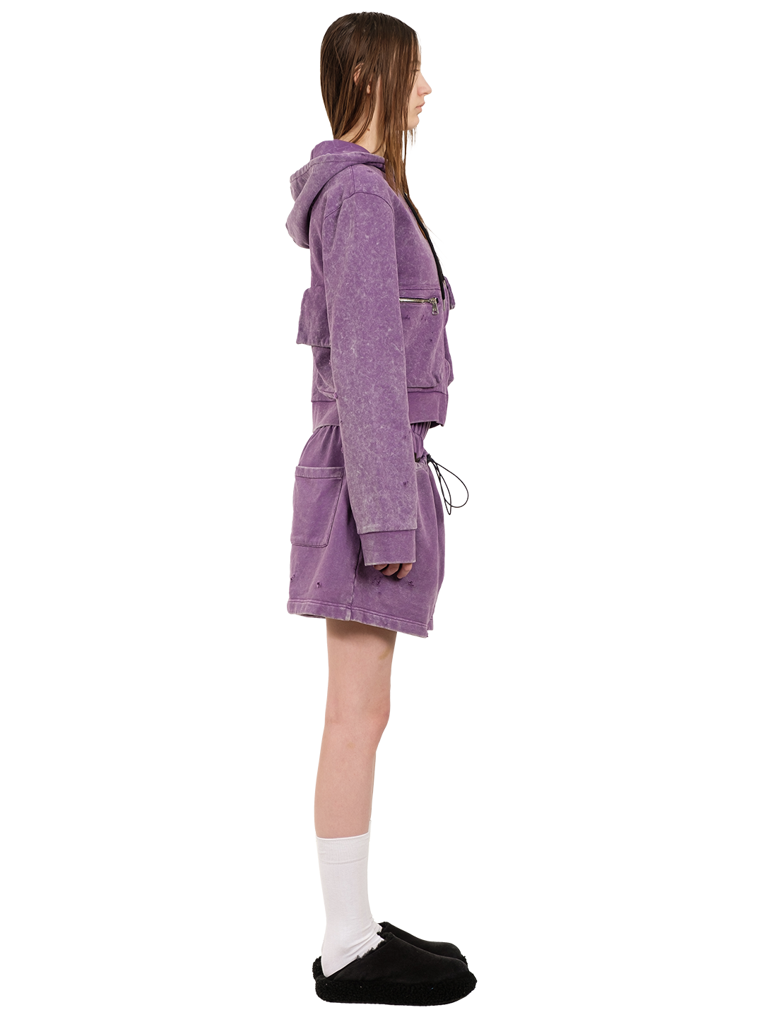 Cropped Cargo Hoodie