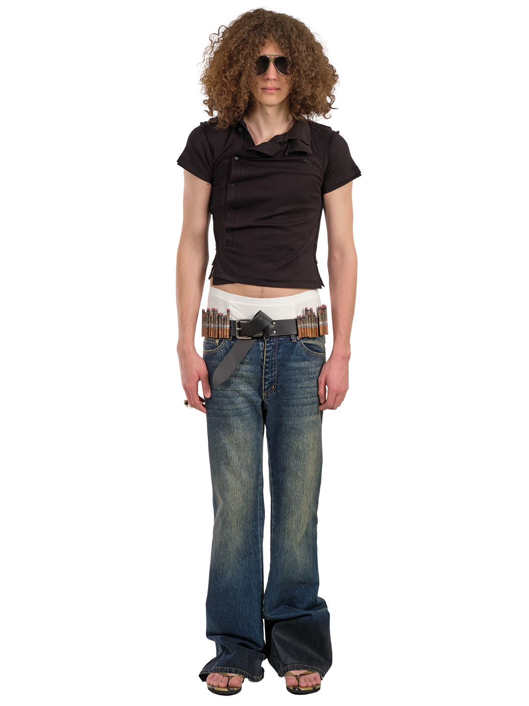 SHRUNKEN DOUBLE POLO BLACK