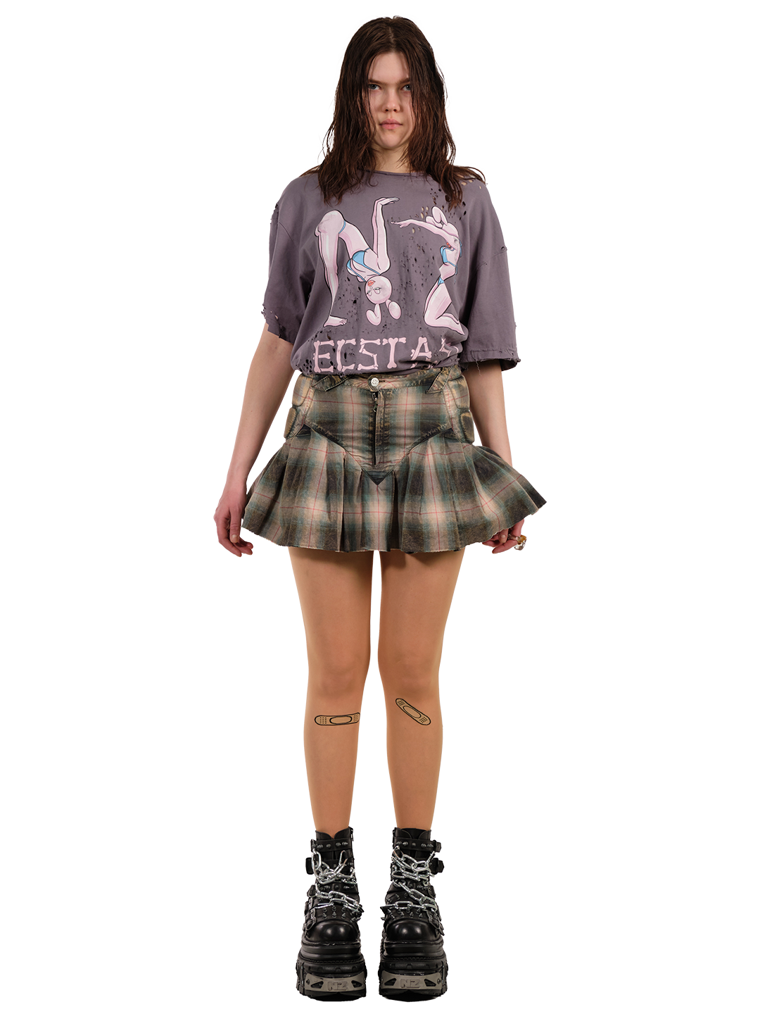 UPCYCLED MINI MOTO SKIRT