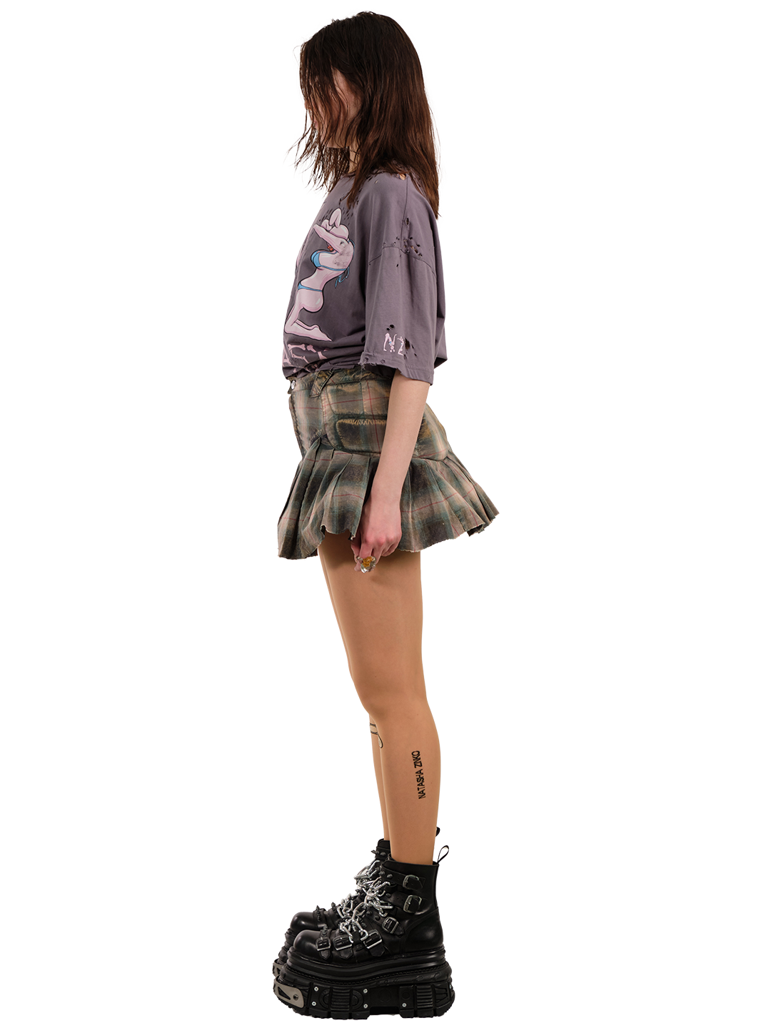 UPCYCLED MINI MOTO SKIRT