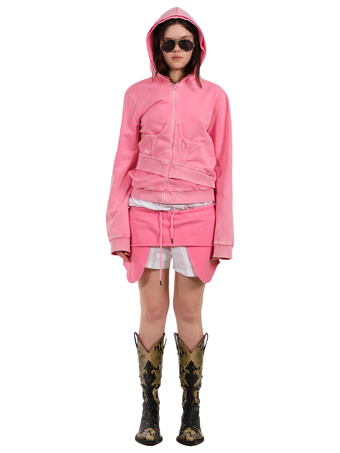 PINK DOUBLE HOODIE