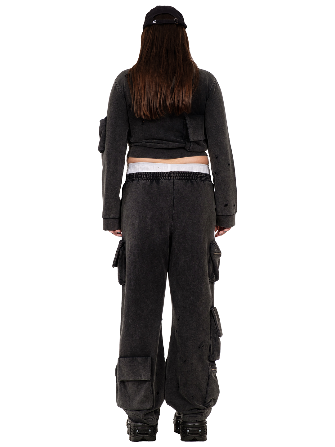 Camping Cropped Cargo Hoodie