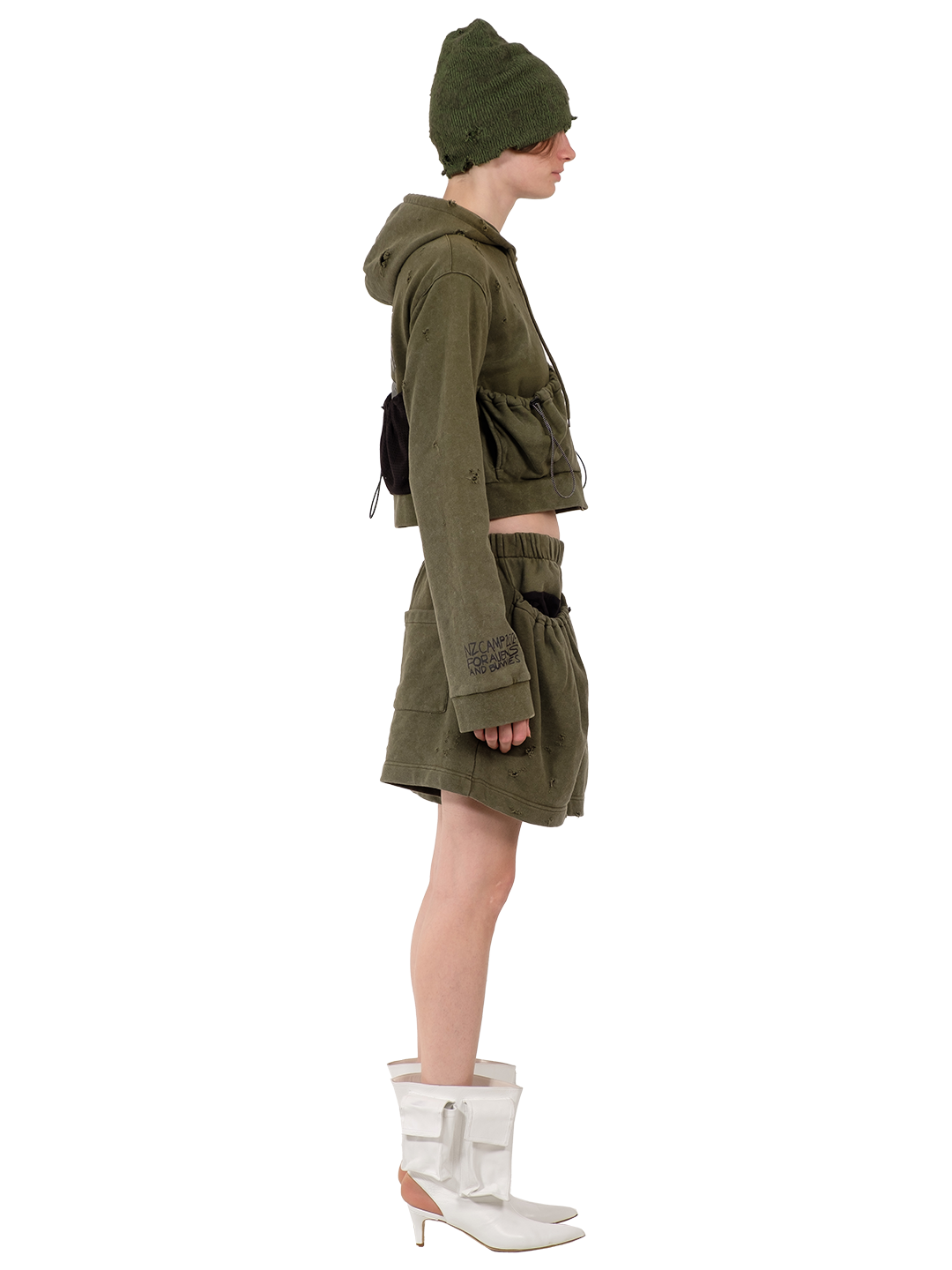 Camping Cropped Pouch Hoodie