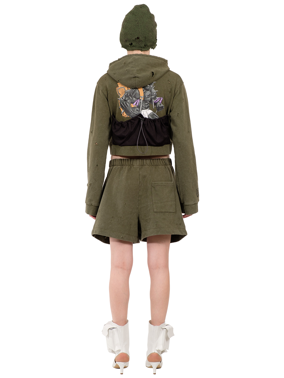 Camping Cropped Pouch Hoodie