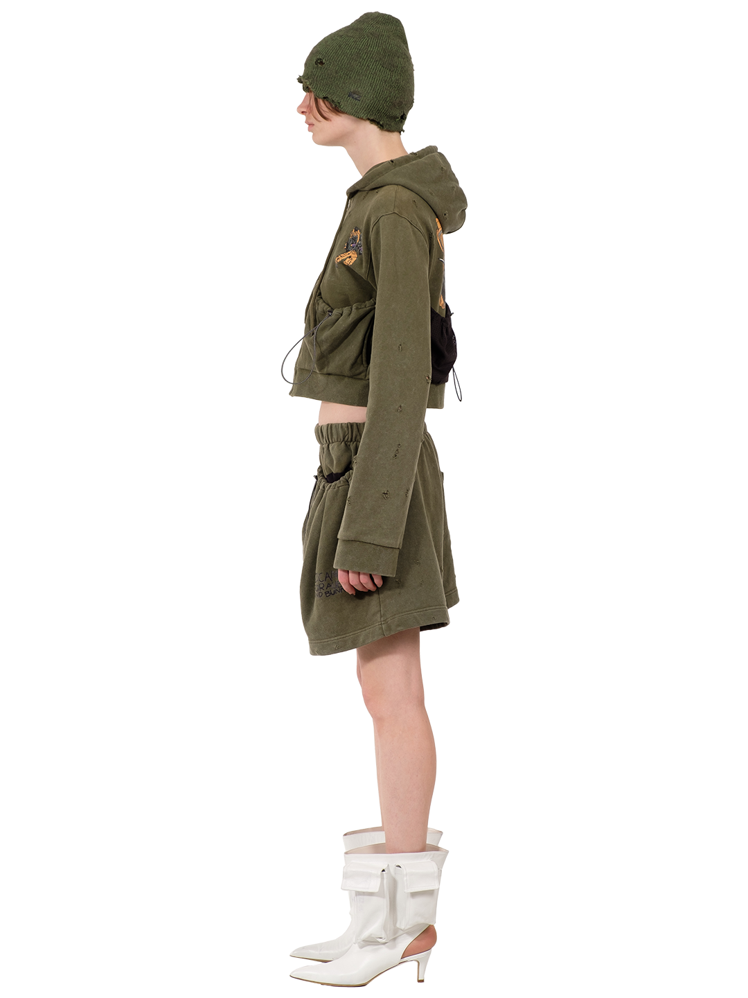 Camping Cropped Pouch Hoodie