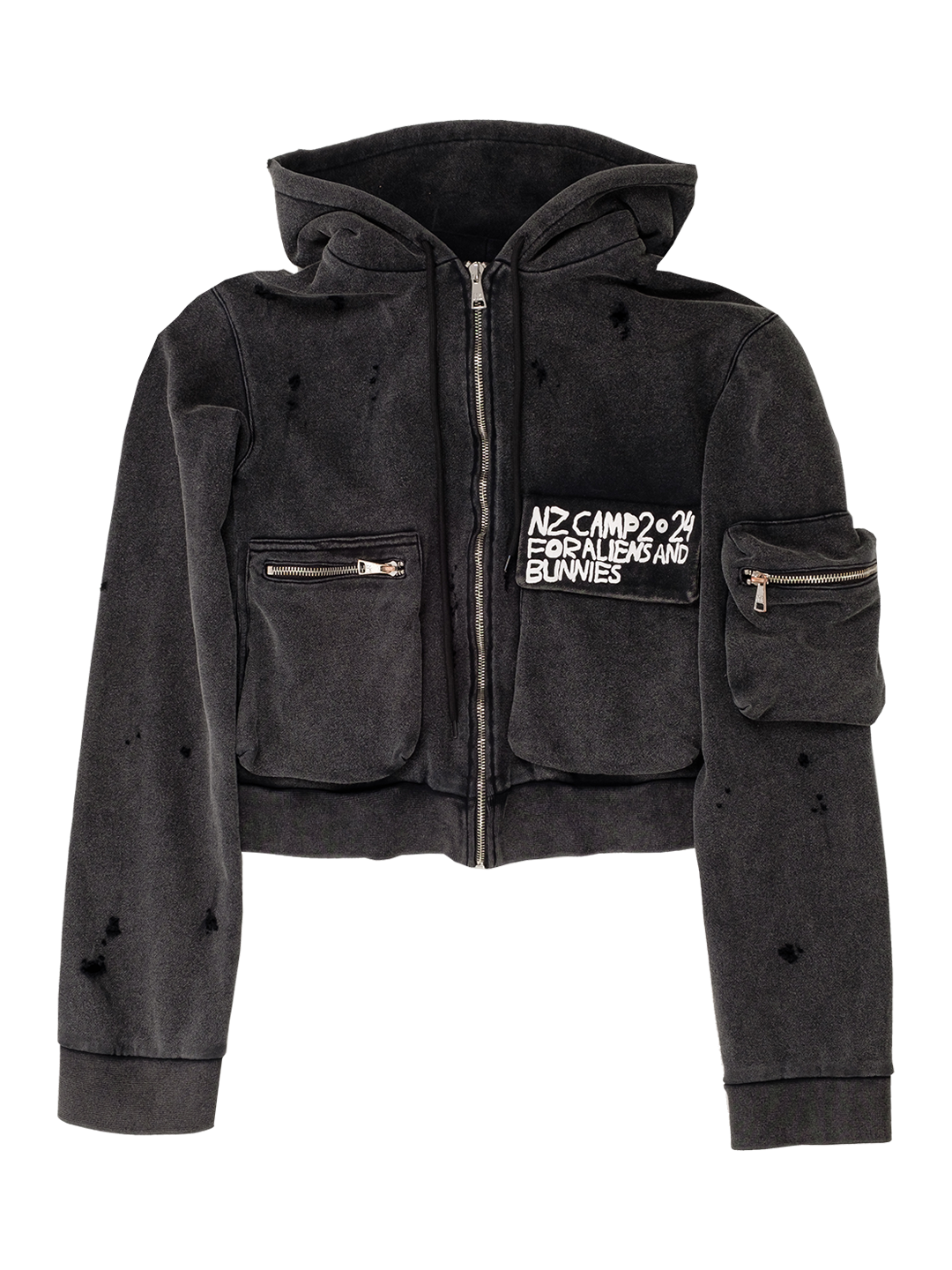 Camping Cropped Cargo Hoodie