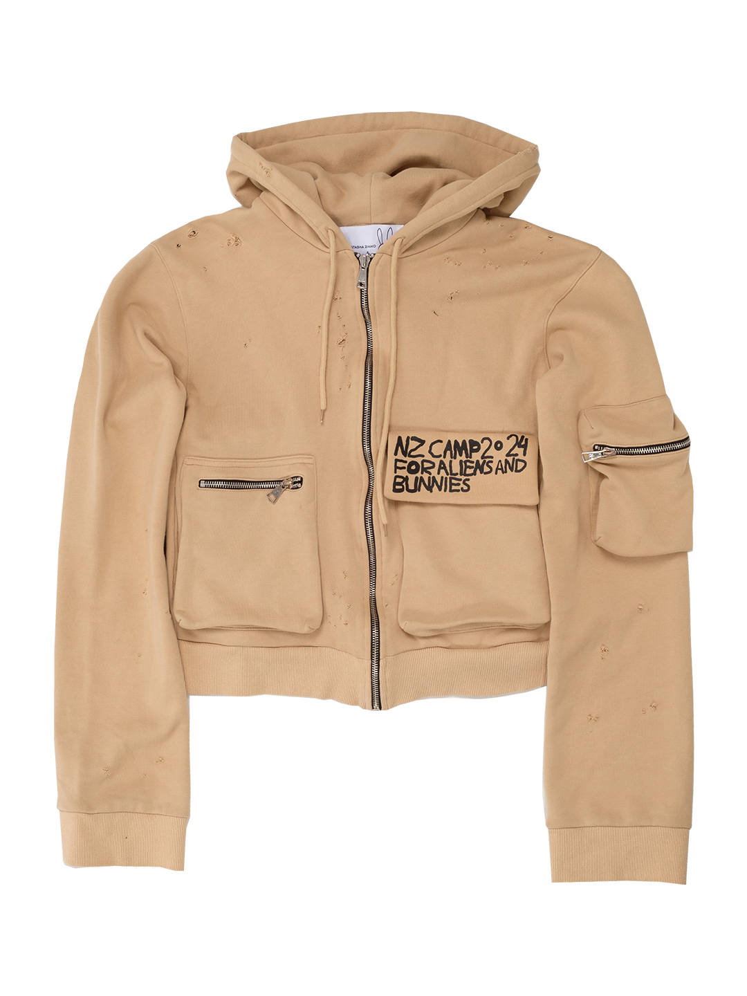 Camping Cropped Cargo Hoodie