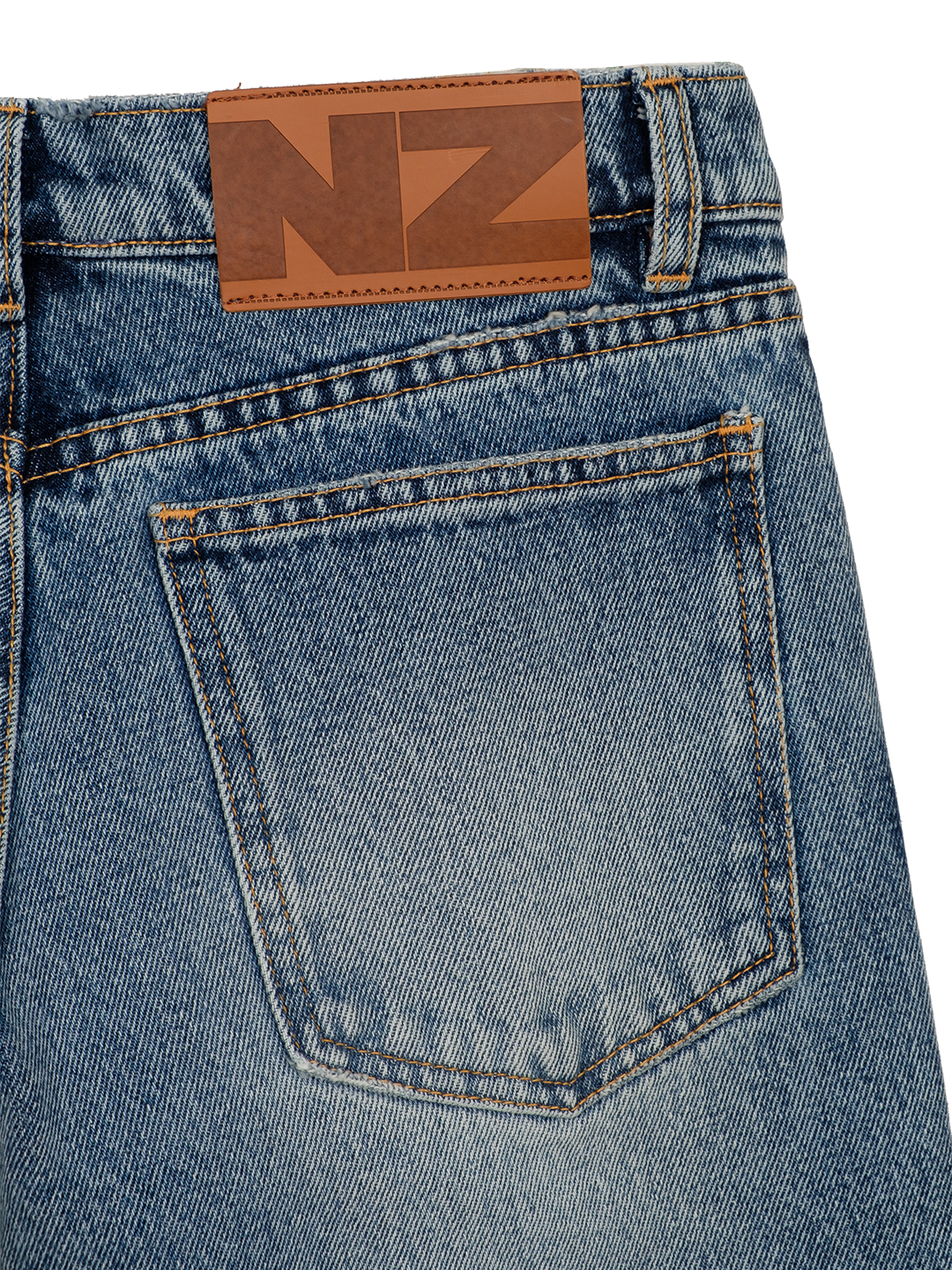UNISEX DISTRESSED KNEES FLARED JEANS