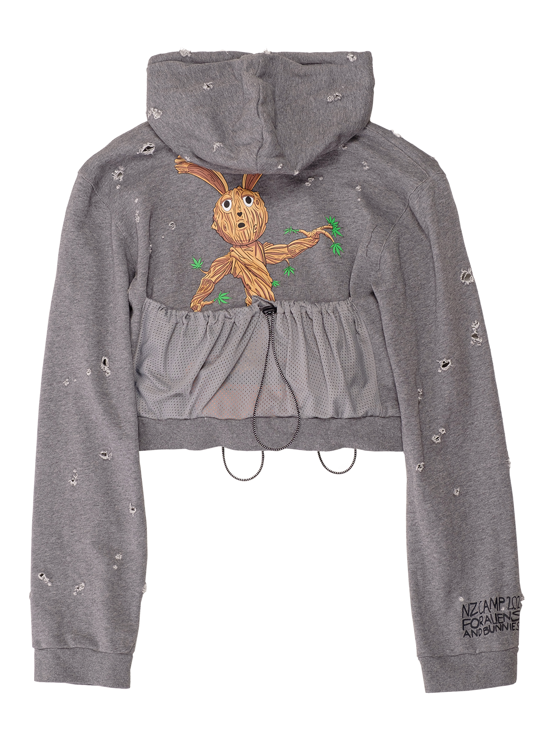 GROOT CROPPED HOODIE BACK PRINT