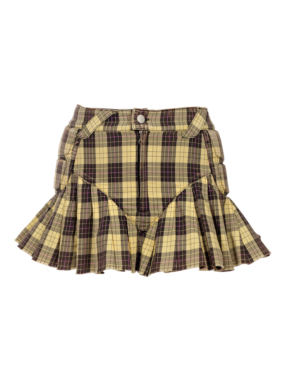 UPCYCLED TREATED PLEATED MOTO SKIRT