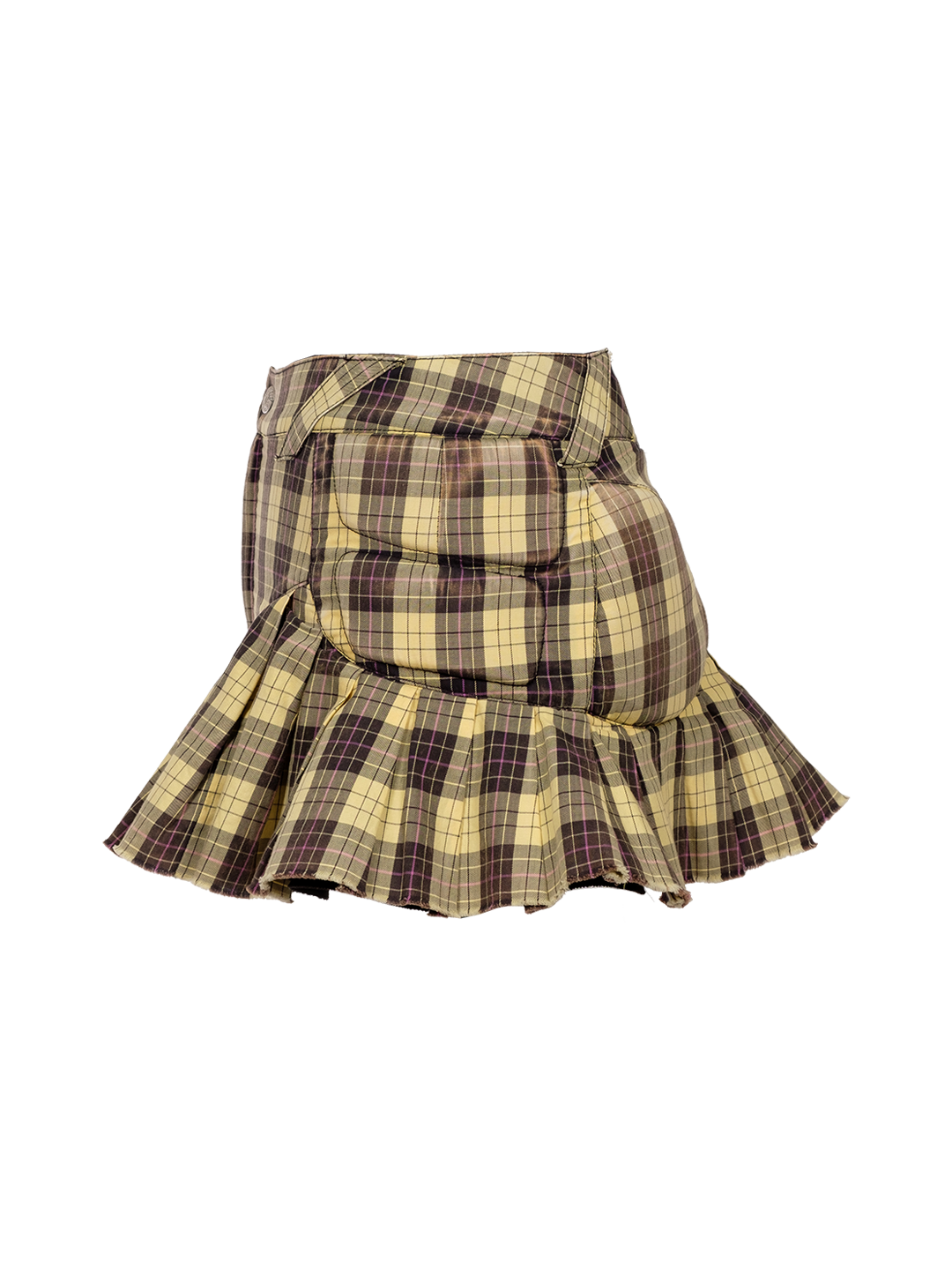UPCYCLED TREATED PLEATED MOTO SKIRT