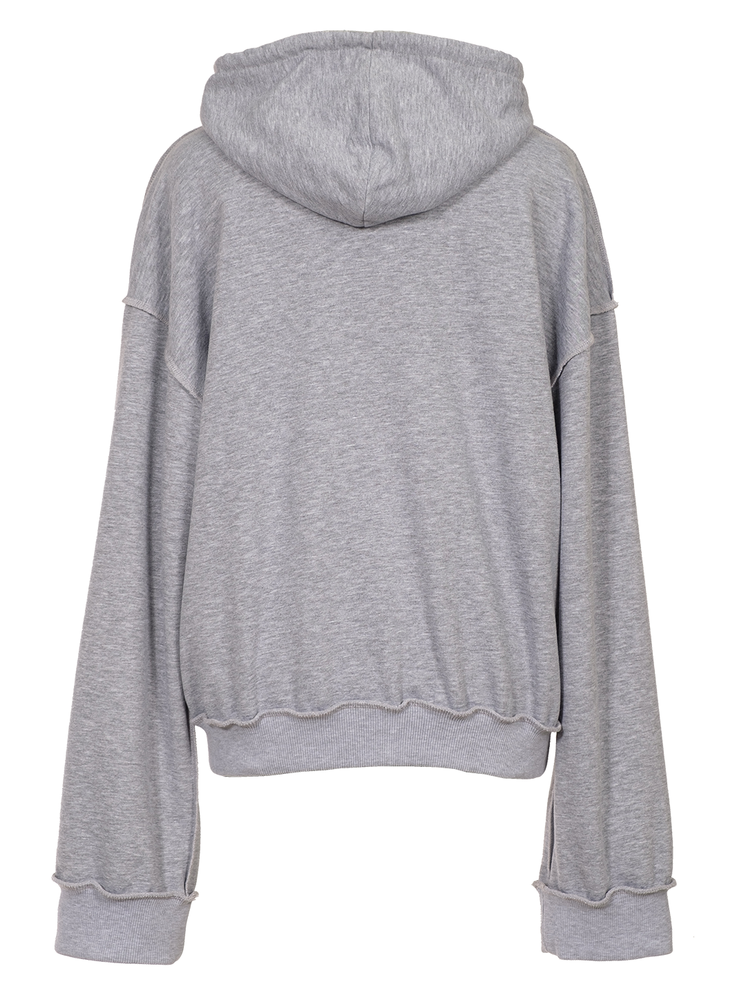 RHINESTONES ZIP-UP HOODIE GREY