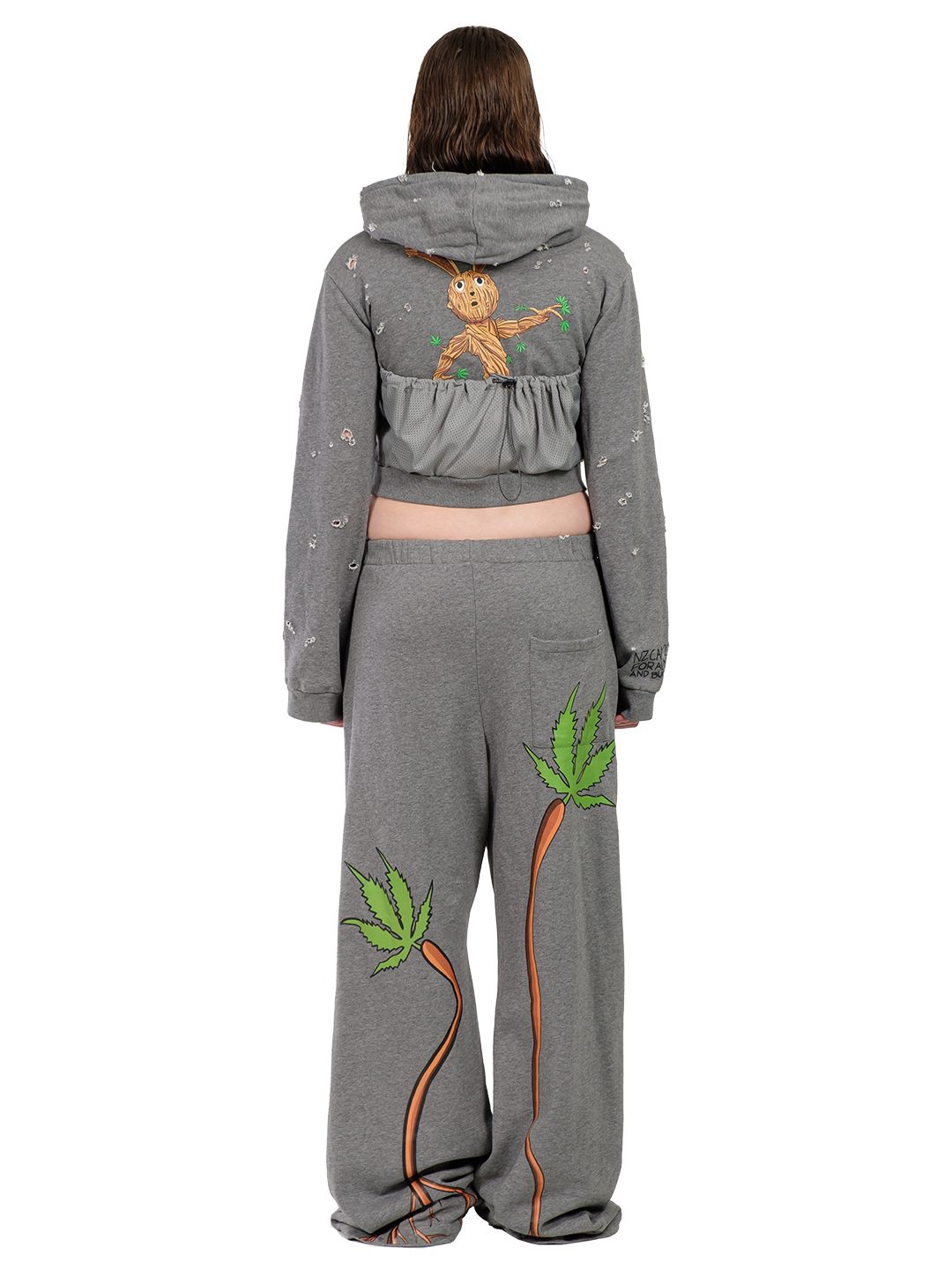 GROOT CROPPED HOODIE BACK PRINT