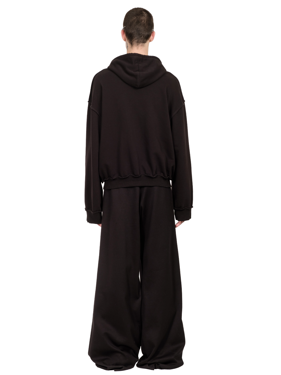 RHINESTONES ZIP-UP HOODIE BLACK