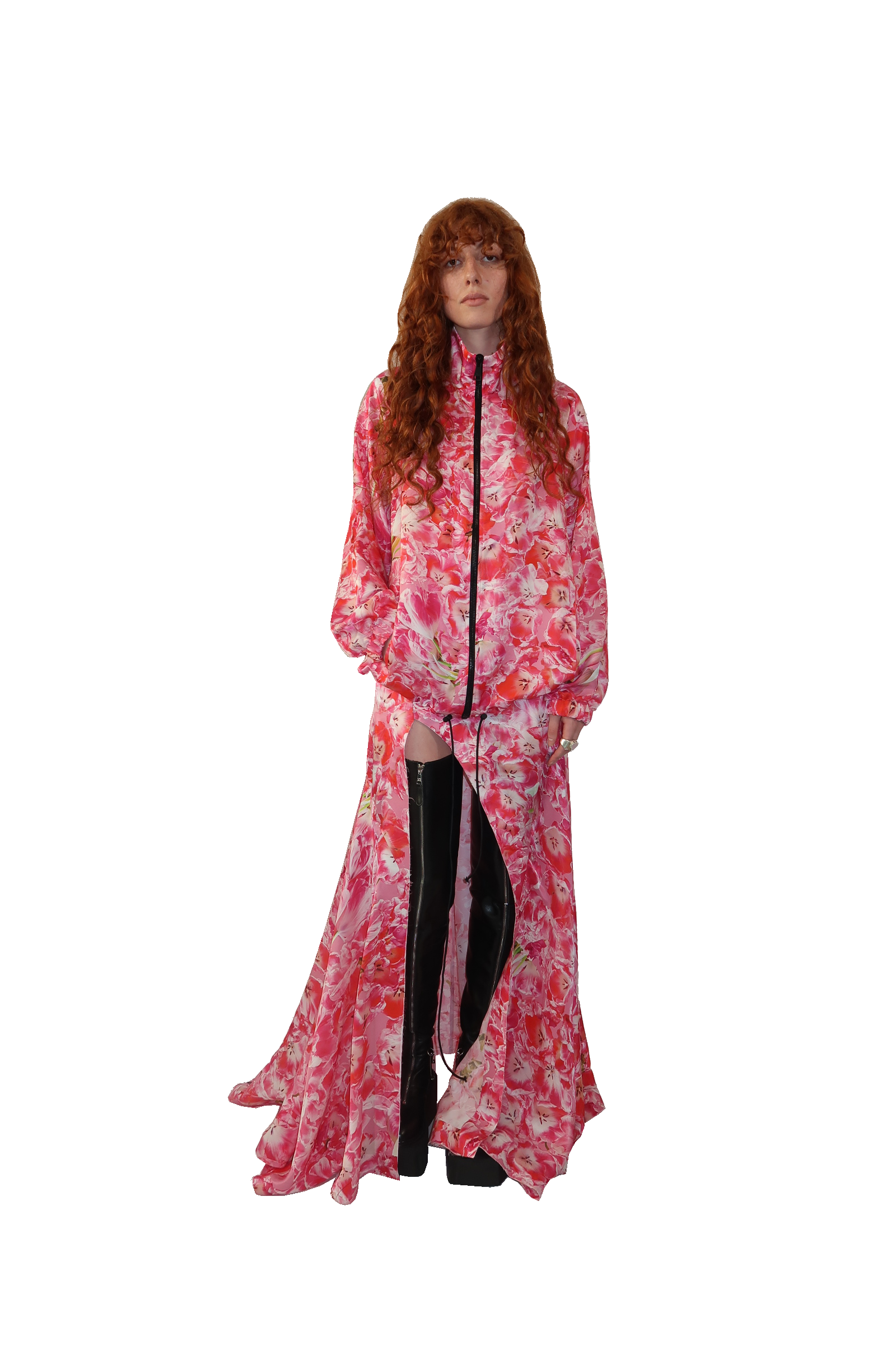 Tulip-print Maxi Skirt