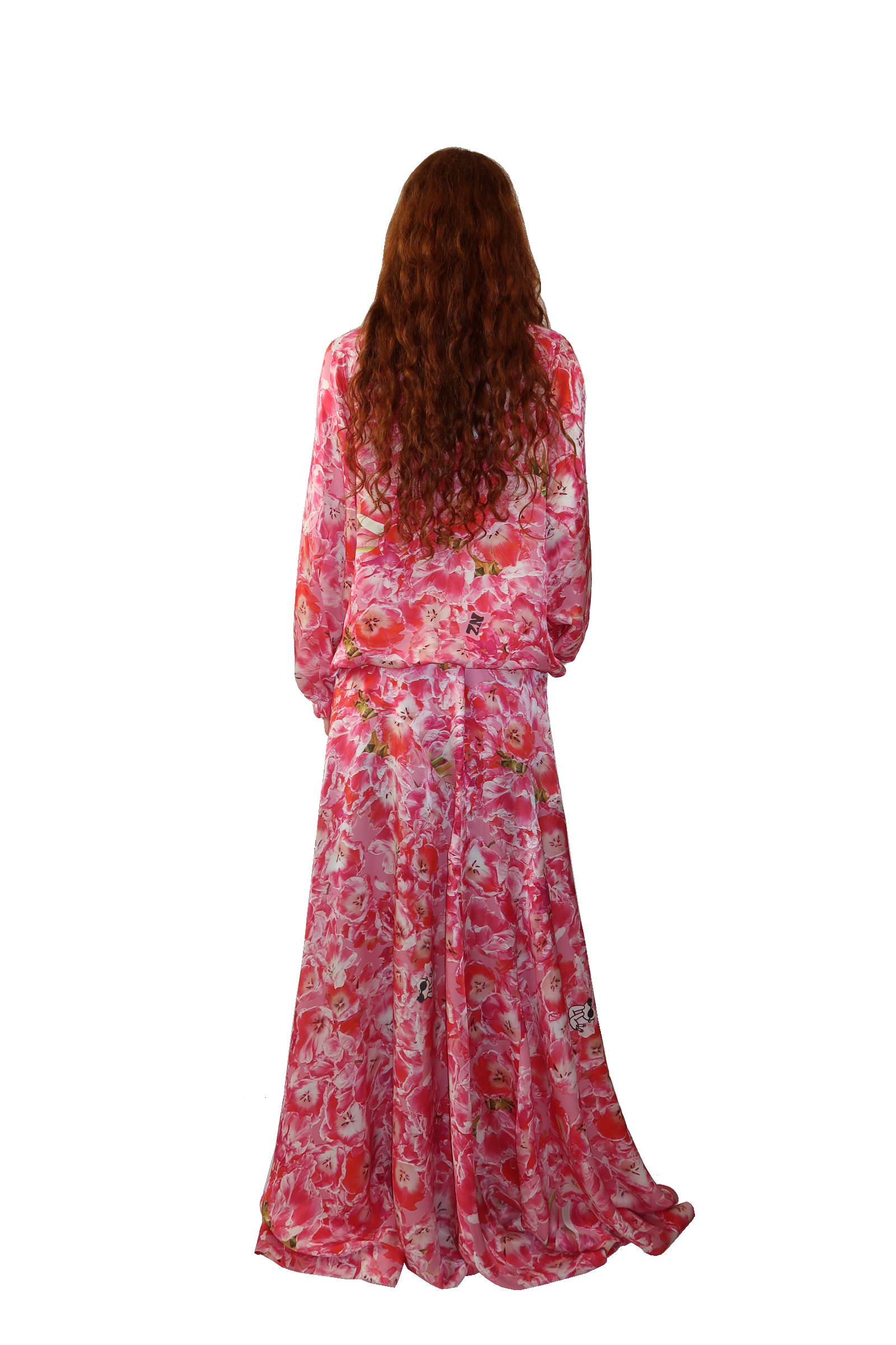 Tulip-print Maxi Skirt