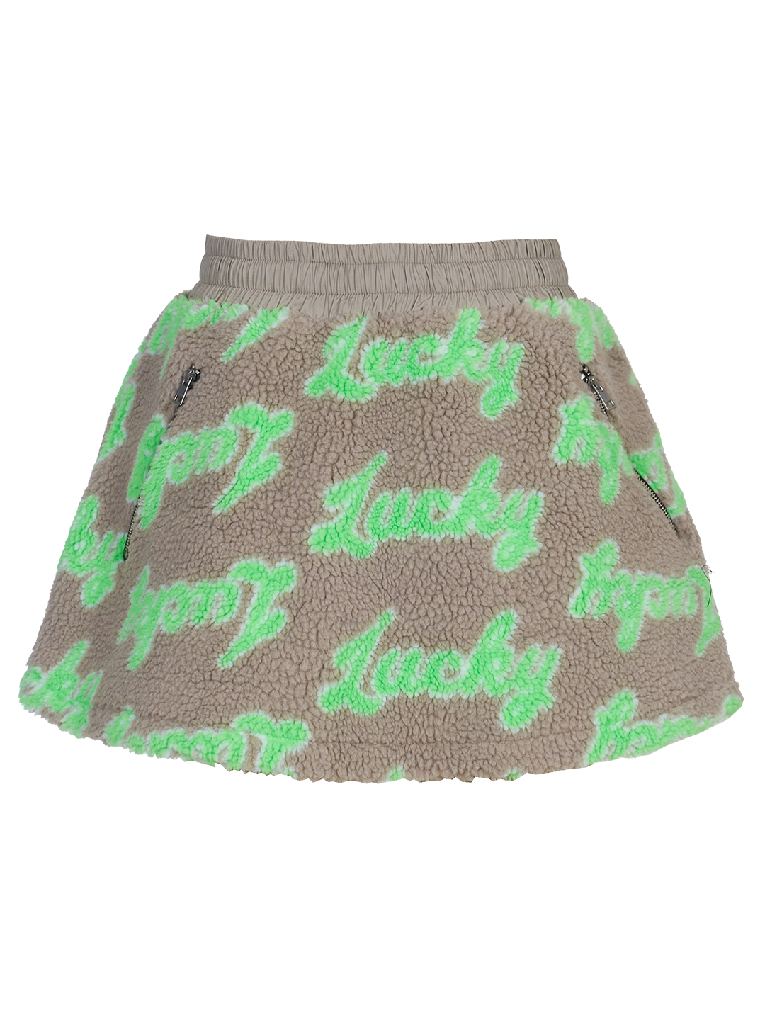 Lucky-print Fleece Mini-skirt