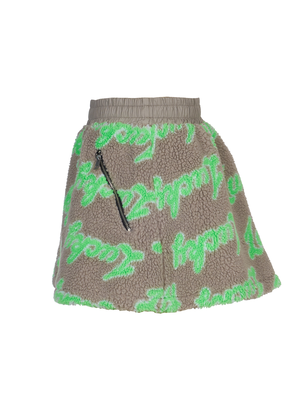 Lucky-print Fleece Mini-skirt