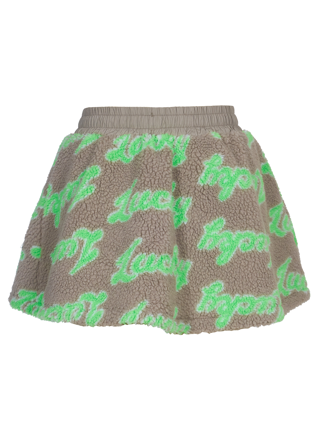 Lucky-print Fleece Mini-skirt