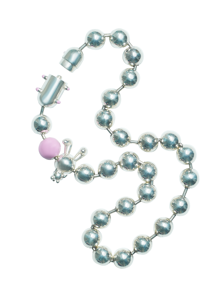 Pink Ball Chain Necklace NATASHA ZINKO