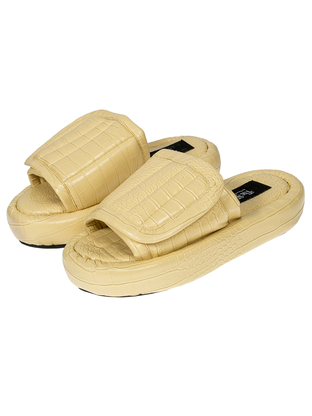 The Faux Leather Slides.