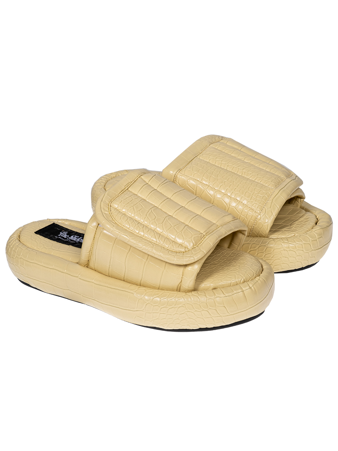 The Faux Leather Slides.