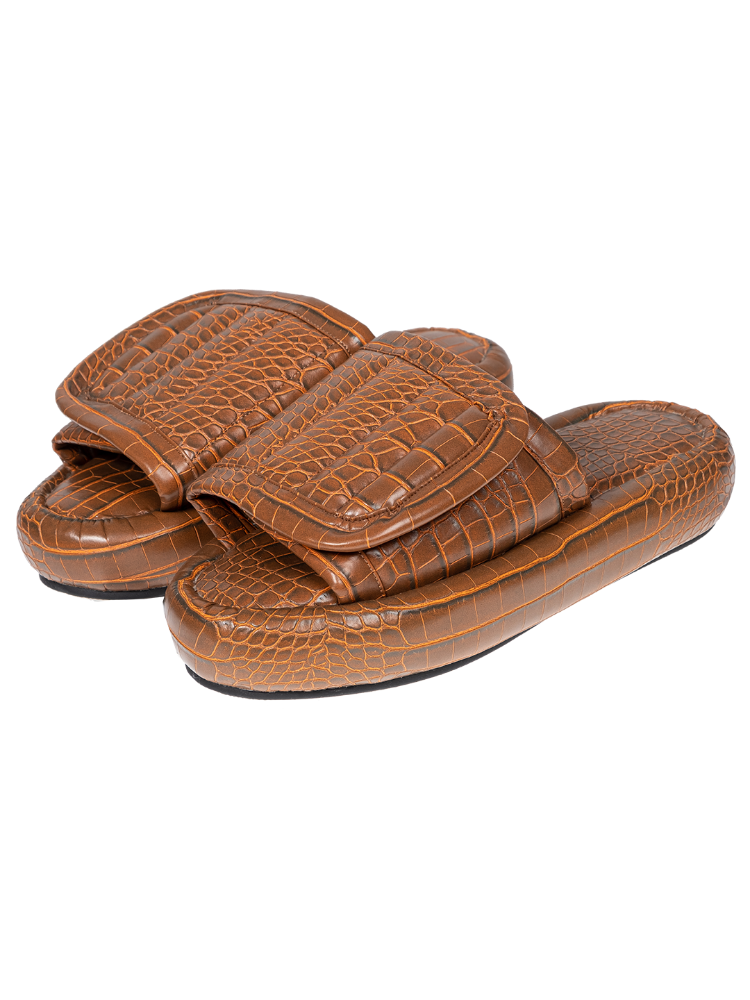The Faux Leather Slides.