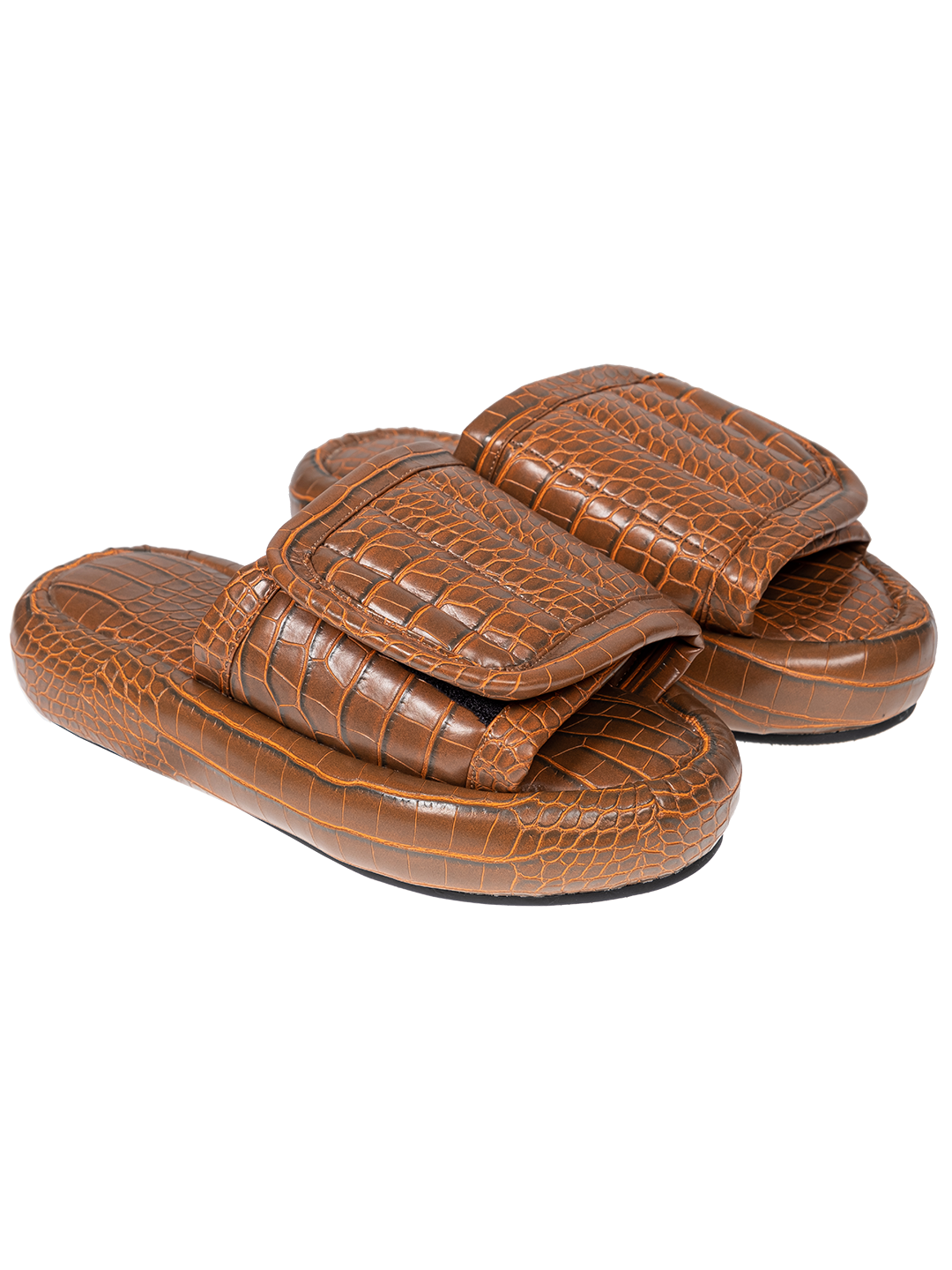The Faux Leather Slides.