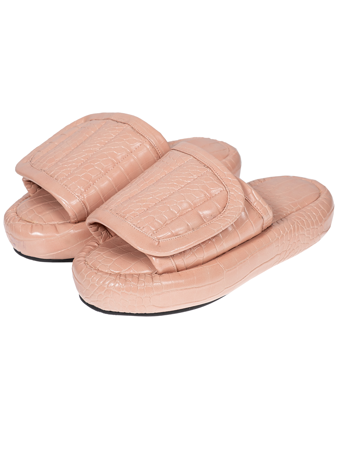 The Faux Leather Slides.