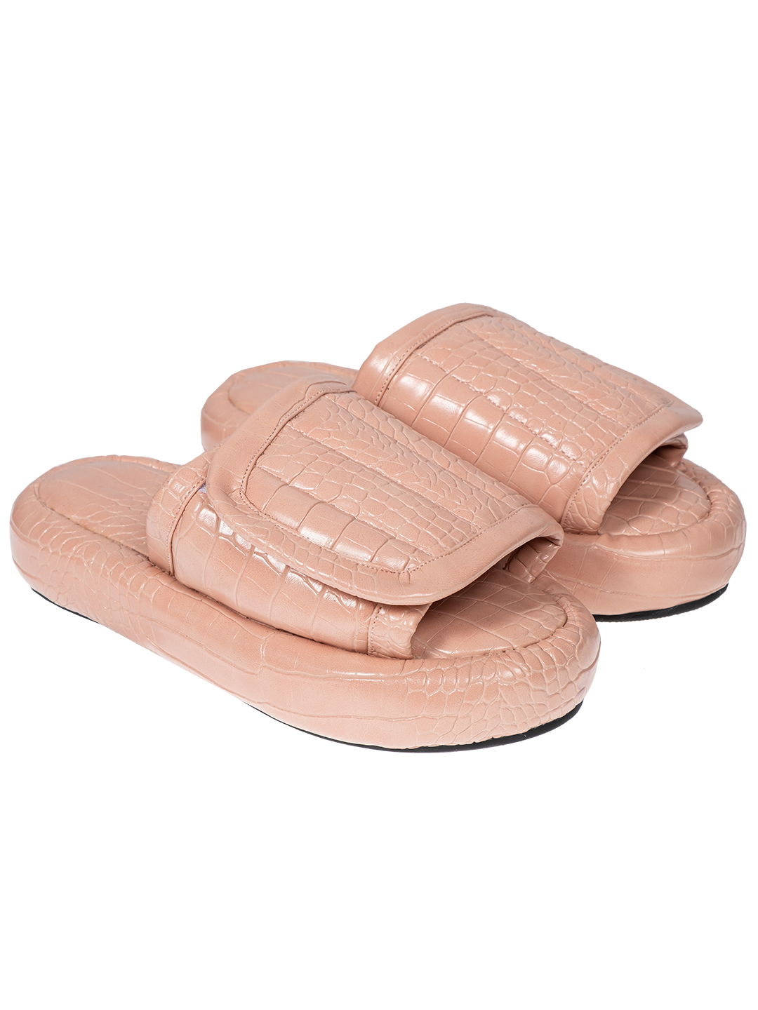 The Faux Leather Slides.