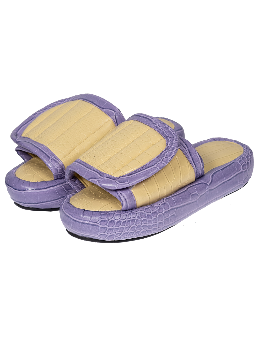 The Faux Leather Slides.