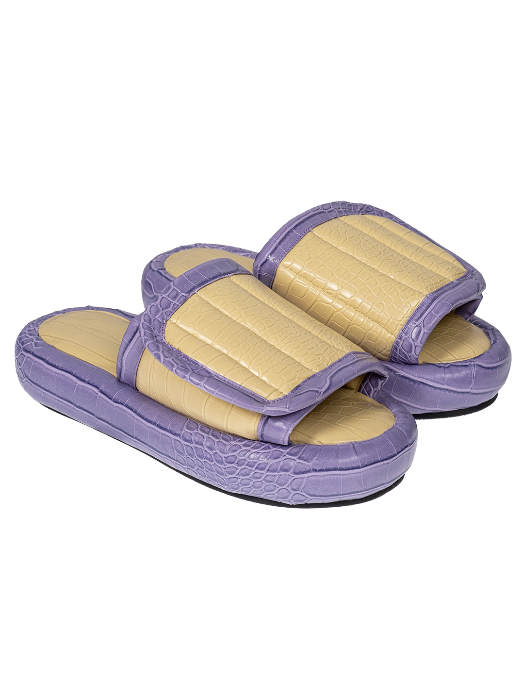 The Faux Leather Slides.